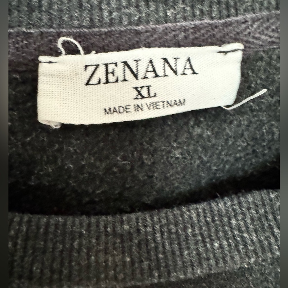 Zenana Charcoal gray balloon sleeve sweatshirt